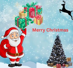 santa claus with gifts