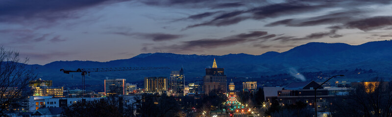 Boise Idaho skyline at night
