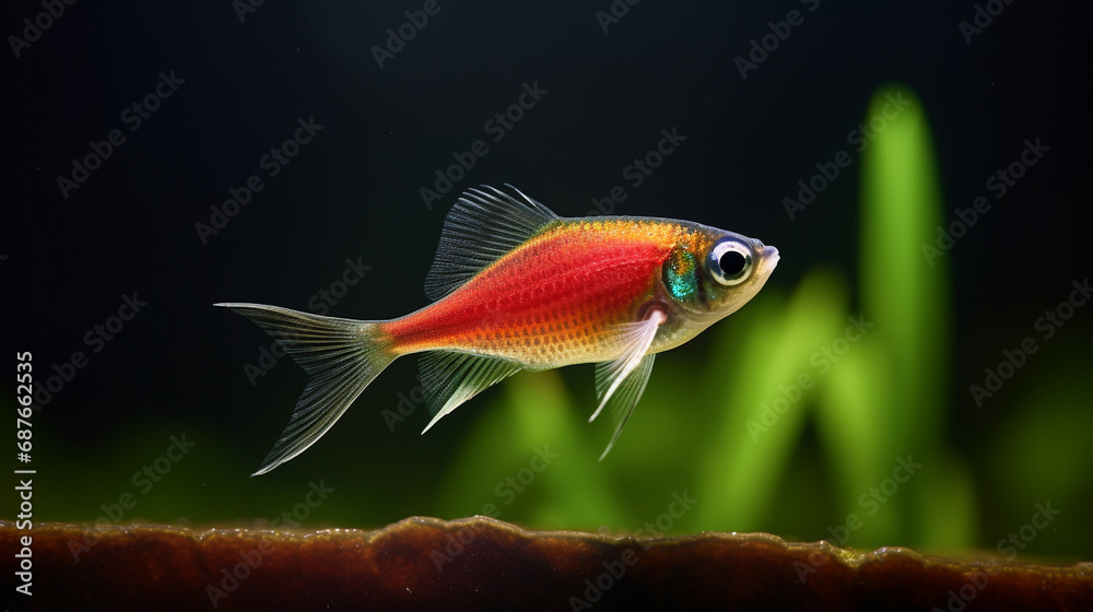 Wall mural 
[Cardinal tetra], Professional photo, national geographic style, background, minimalistic - Wall murals