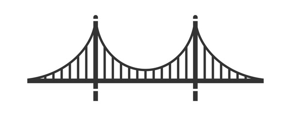 Suspension bridge icon. Vector illustration