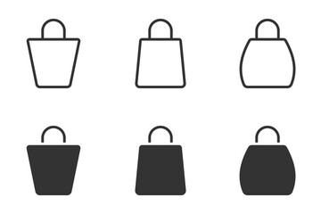 Shopping bag icon set. Vector illustration - obrazy, fototapety, plakaty
