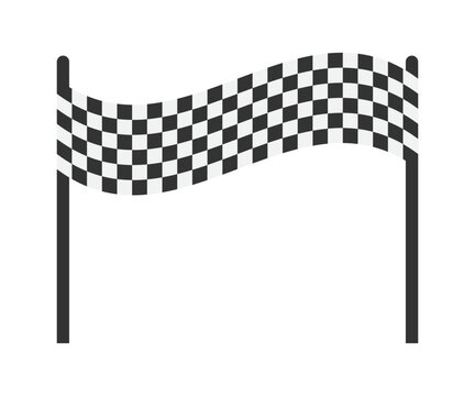 Race flag silhouette. Sport checkered banner. Vector illustration