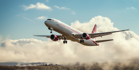 a large jet is flying in the sky,