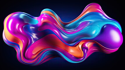 Colorful multicolor background. Dynamic shape. Brightly colored polymer surface with wavy shape.