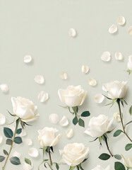 Studio floral display of White Roses