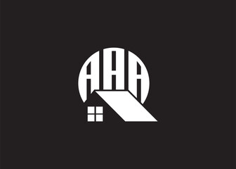 Real Estate Letter AAA Monogram Vector Logo.Home Or Building Shape AAA Logo