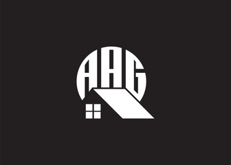 Real Estate Letter AAG Monogram Vector Logo.Home Or Building Shape AAG Logo