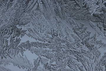 Winter patterns on the glass. Winter background