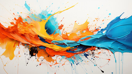 Colorful Creativity Unleashed - Monochromatic Background Splashed with Vibrant Color Bursts