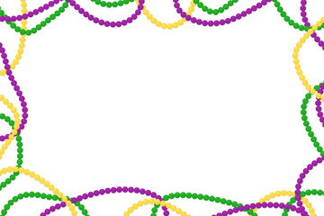 Mardi Gras background with colorful beads - obrazy, fototapety, plakaty
