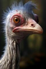 AI generated illustration of a gray ostrich