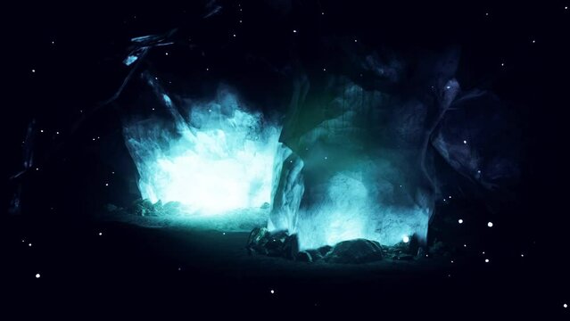 Entrance of an ice cave inside glacier in southern Iceland