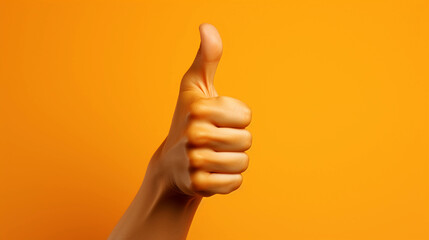 Universal Approval - A Single-Colored Thumb Up Symbolizing Positive Feedback in a Minimalist Setting