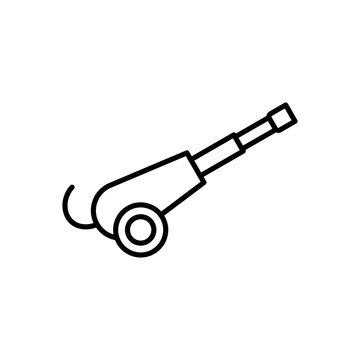 Cannon vector icon. Cannon old vintage in black and white color.