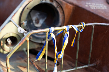 Burnt russian tank in Kiev center