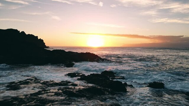 Sunset over ocean in Tenerife - Canary Island