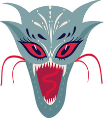 Funny Dragon Monster. Cool illustration in children's cartoon style