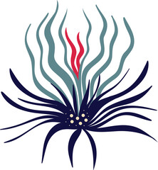 Elegant floral arrangement in Asian style. Cute cartoon illustration of flower