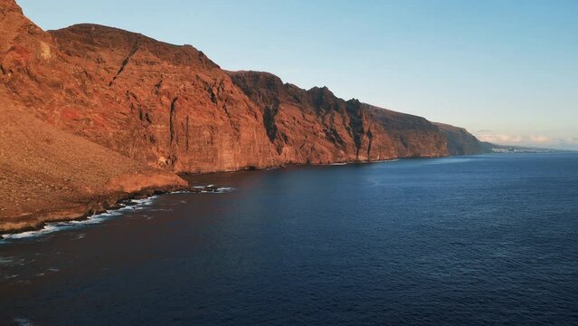Los Gigantes cliffs at Sunset - Aerial view - Tenerife