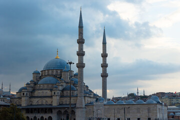 Fototapeta na wymiar Ramadan or islamic concept photo. Eminonu New Mosque or Yeni Cami