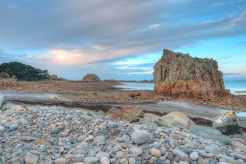 Paysage de mer à Plougrescant sur la côte bretonne - France