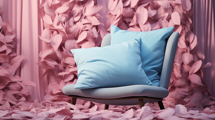 Cushion in Single-Color Artistic Representation: A Symphony of Comfort and Minimalist Design