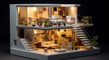 A compact urban miniature dwelling with innovative space-saving solutions.