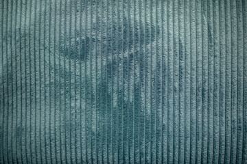 Fabric turquoise background with thin stripe. Natural materials. Interior design. Sewing curtains ,