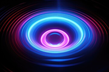 A blue and pink circular light illuminating a dark room. Ideal for creating a mysterious and atmospheric ambiance in various settings