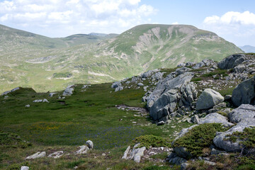 Fototapeta na wymiar Summer Landscape of Rila Mountain near Kalin peak, Bulgaria