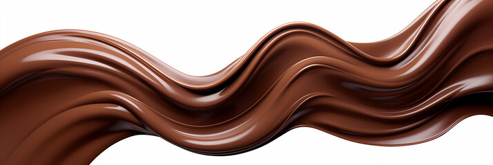 liquid hot chocolate wave on a white background