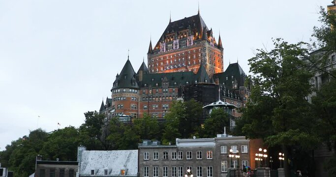Beautiful view of Fairmont Le Chateau Frontenac in Quebec City, Canada