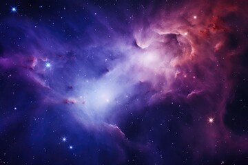 A stunning image of a purple and blue nebula with stars in the background. Perfect for space...