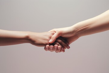 A close-up photograph of two people holding hands. Can be used to represent love, friendship, connection, unity, or support in various projects or designs
