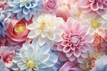 Obraz premium A close up view of a beautiful bunch of flowers. Perfect for adding a touch of nature to any project
