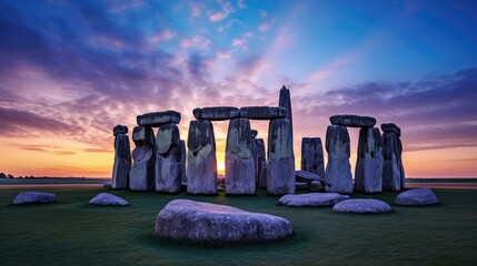 Ancient Landmark at Sunset a Nostalgic Journey Through History