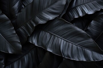 A close-up shot of a bunch of black leaves. Versatile image suitable for various creative projects