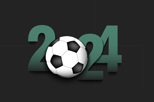 Happy New Year 2024 and soccer ball