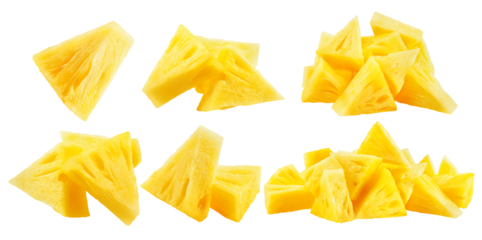 Pineapple slice isolated on white background, full depth of field