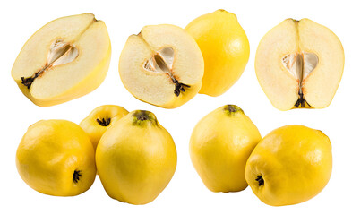 quince isolated on the white background, full depth of field