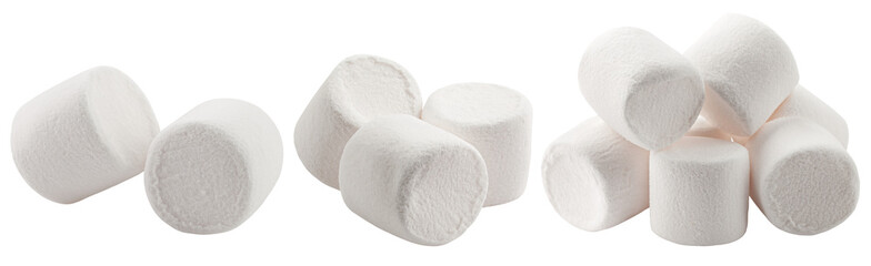 marshmallow isolated on white background, full depth of field