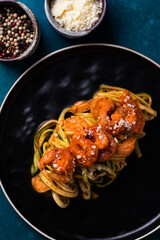 Zuchinni Noodle Shrimp Tomato Sauce
