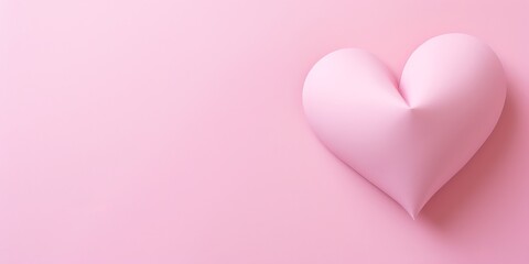 Soft pink heart shape on a pastel pink background, a simple yet powerful symbol of love and affection.
