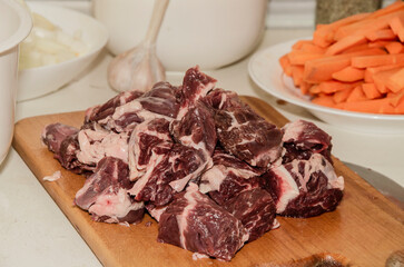 The process of preparing meat dishes
