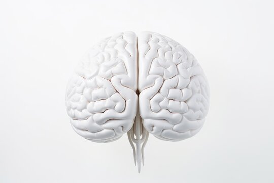 A white model of a human brain. Can be used for educational purposes or in medical presentations
