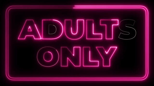 Adults Only Age Restriction Neon Sign