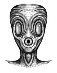 Alien creature, sketch - digital painting - obrazy, fototapety, plakaty