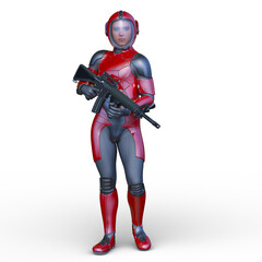 Fototapeta premium サイバーウーマン 3DCG レンダリング
