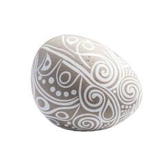 A Smooth Round Pebble With Unique Patterns. Isolated on a Transparent Background. Cutout PNG.