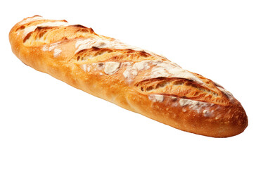 a french baked bread on a white background,